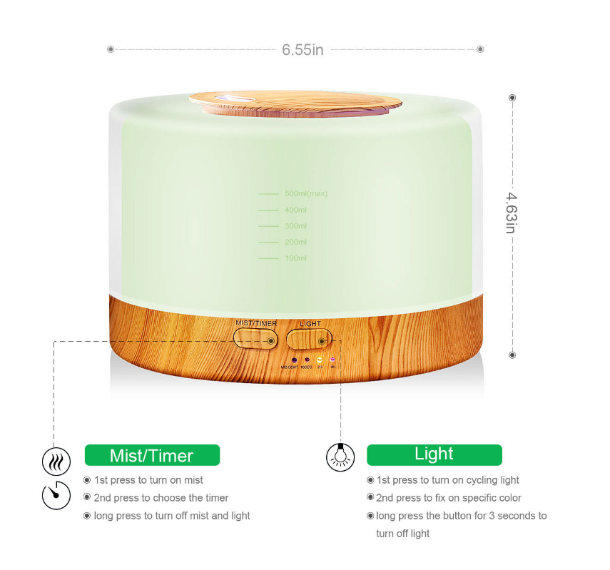AROMA HUMIDIFIER WITH BLUETOOTH SPEAKER AND 7 MOOD COLOR CHANGING *LED LIGHT* - Ecoquest_universal